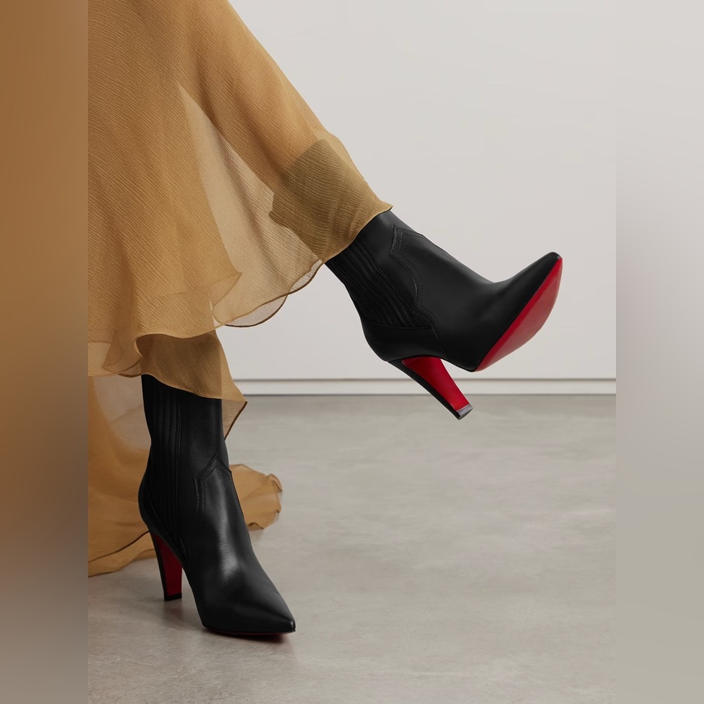 CHRISTIAN LOUBOUTIN Santigag 85 leather ankle boots EU 37.5 US 7.5